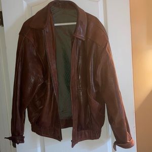 Brown leather jacket